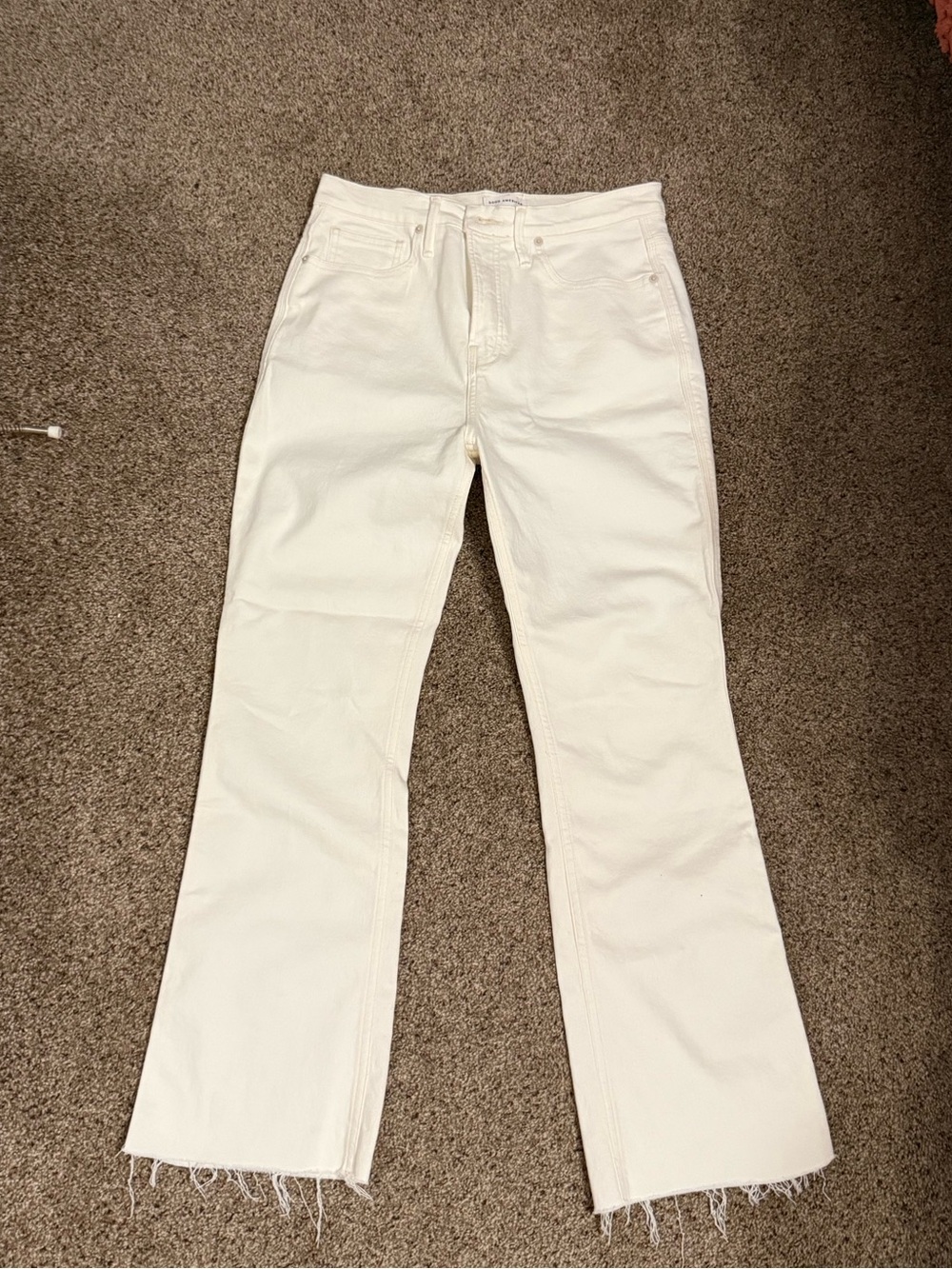 Good American Brand Women's White High-Rise Straight Jeans